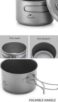 Naturehike TDG02 Outdoor Ti Pot Ti Color (1300Ml) 2026