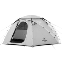 A pale gray Naturehike Shepherd dome tent with a visible door and window, designed for outdoor activities like hiking and camping.