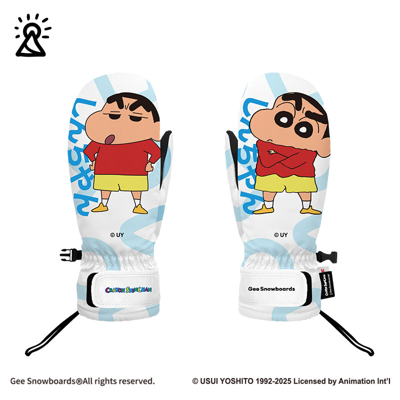 Gee Snowboards × Crayon Shin-chan Gloves — official product image