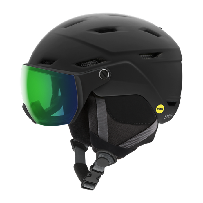 Smith Survey MIPS Ski & Snowboard Helmet - Matte Black + ChromaPop Everyday Green Mirror
