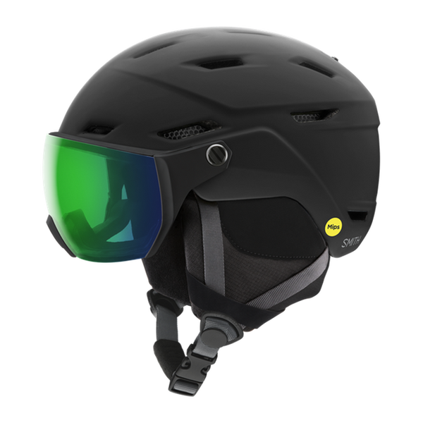 Smith Survey MIPS Ski & Snowboard Helmet - Matte Black + ChromaPop Everyday Green Mirror