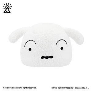 Gee Snowboards Helmet Cover Beanie — white Shiro dog hood