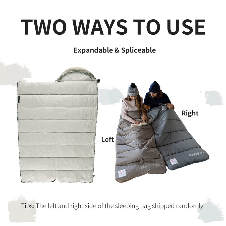 Naturehike Envelope Washable Sleeping Bag M180 With Hood Grey