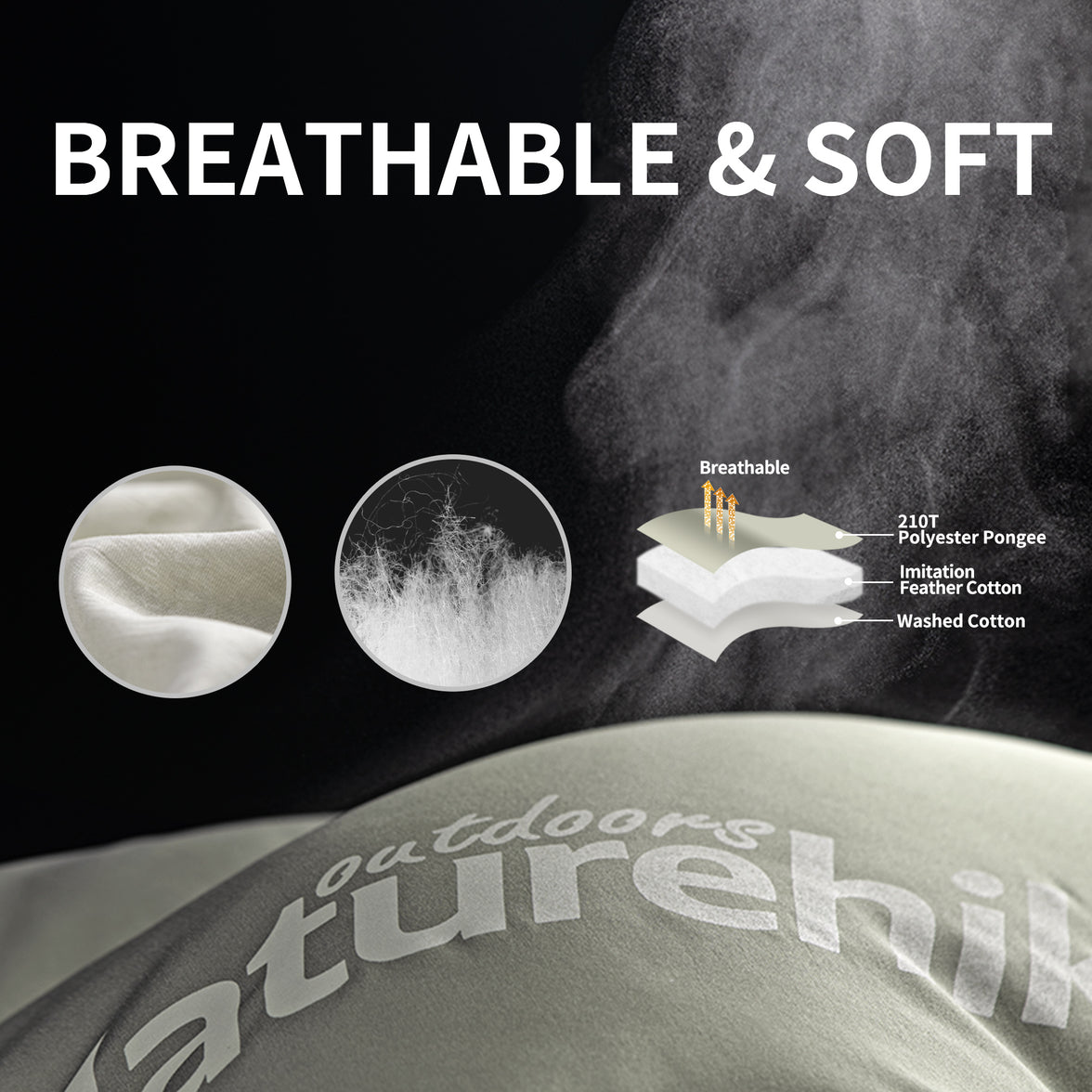 Naturehike Envelop Washable Sleeping Bag M180 With Hood Grey