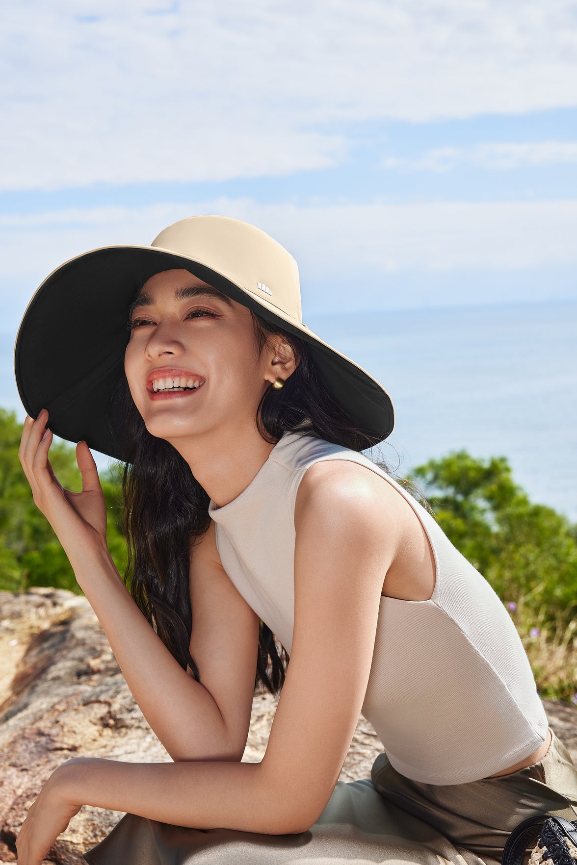 Beneunder AL50024 Women's Double-Sided Double-Protection Sun-Proof Bucket Hat