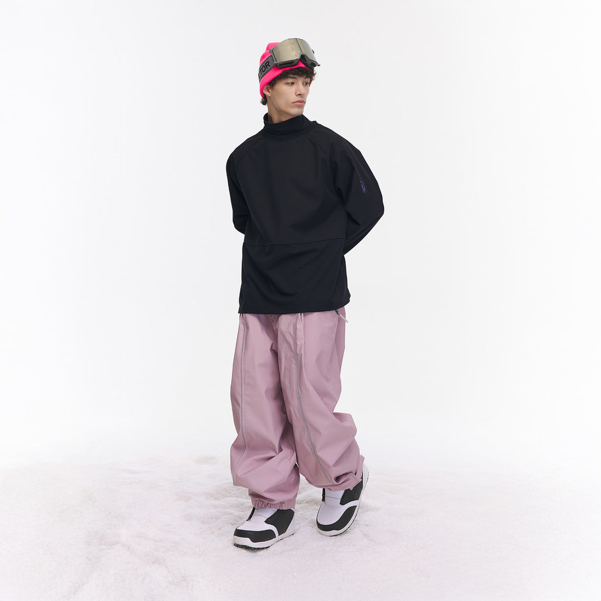 Vector Classic Black Turtleneck Snow Crew Mid-Layer Sweatshirt - Unisex