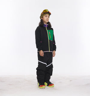 Vector Black Kids' Block Mid-Layer Fleece