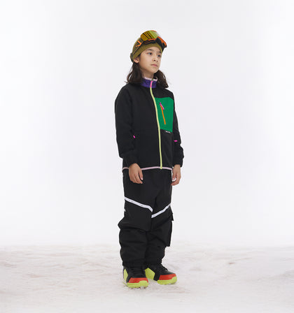 Vector Black Kids' Block Mid-Layer Fleece