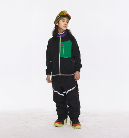 Vector Black Kids' Block Mid-Layer Fleece