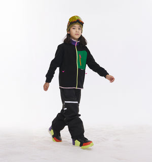 Vector Black Kids' Block Mid-Layer Fleece