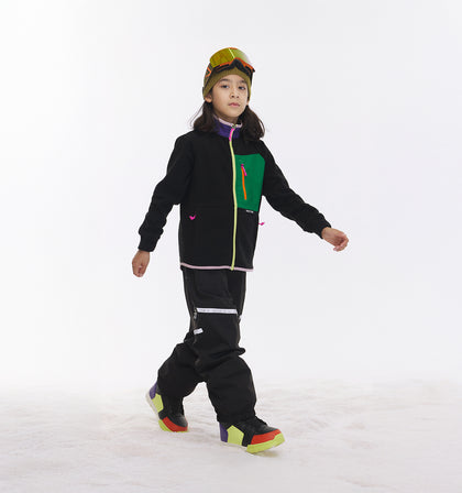 Vector Black Kids' Block Mid-Layer Fleece