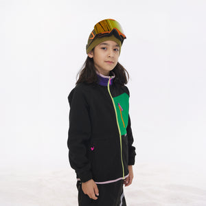 Vector Black Kids' Block Mid-Layer Fleece