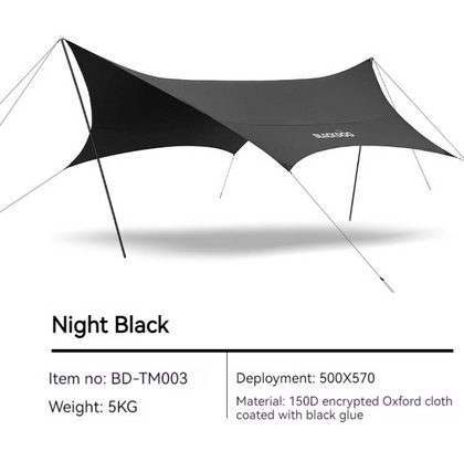 Black Dog Full Black Tarp for Outdoor Use Durable and Weather-Resistant Cover