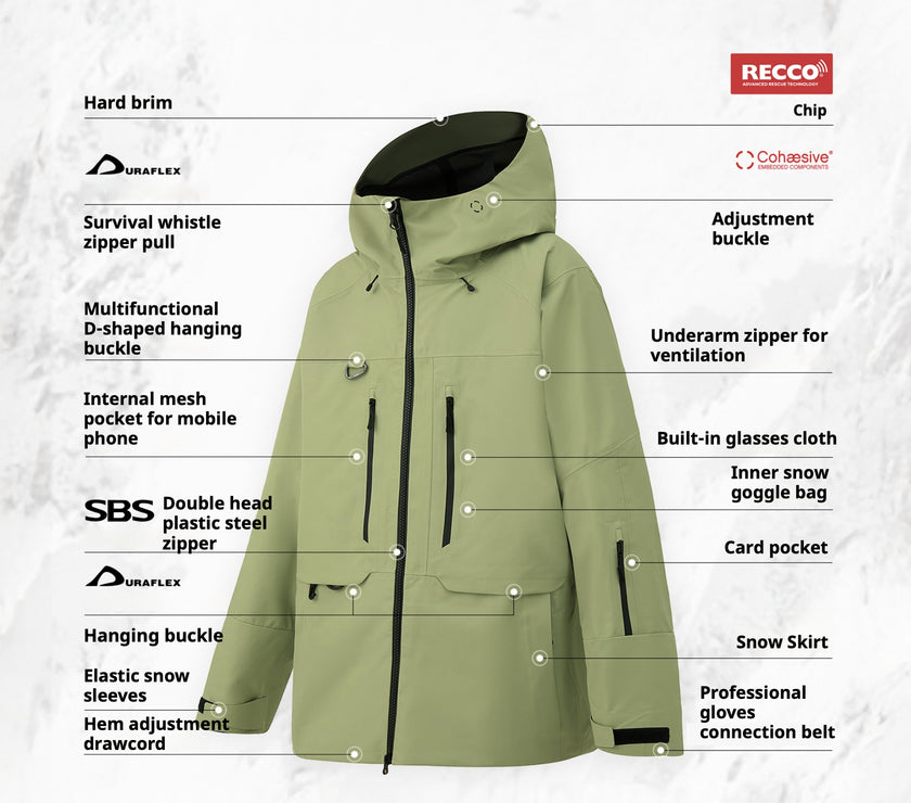 Pomt Futurx 3L Snow Jacket Avocado Green