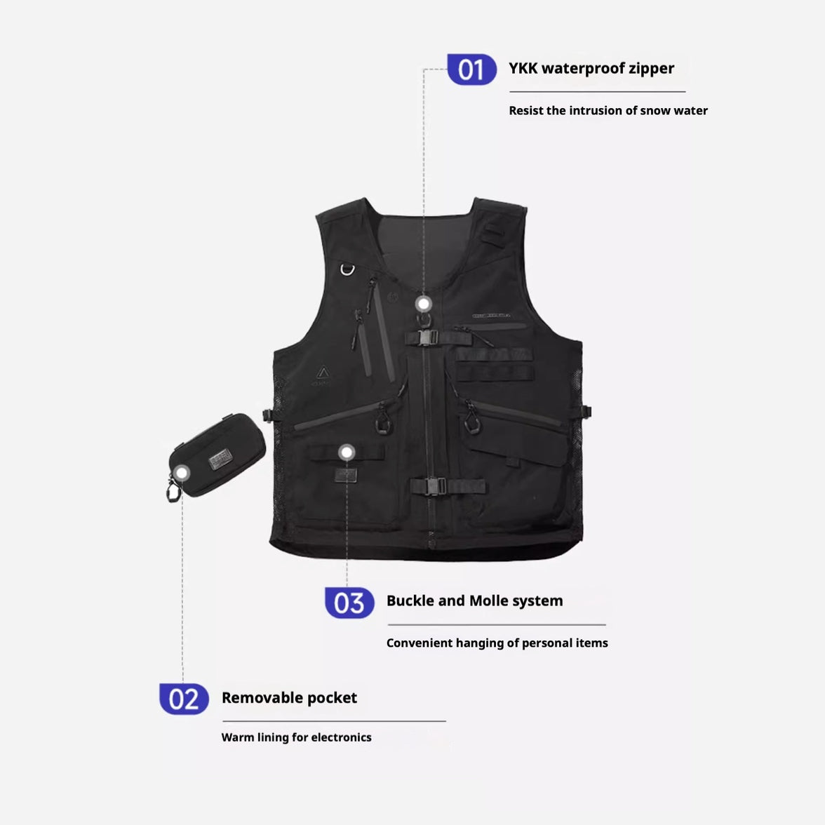 GOSKI ALT Gilet Marin noir