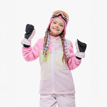 Vector Peach Pink Kids' Patch Darn Fleece Jacket