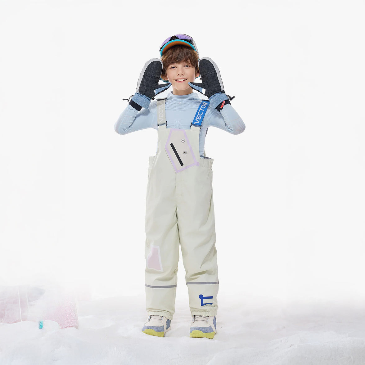 Vector Sand White Kids' Snowpark Slash 2L Bib Pants