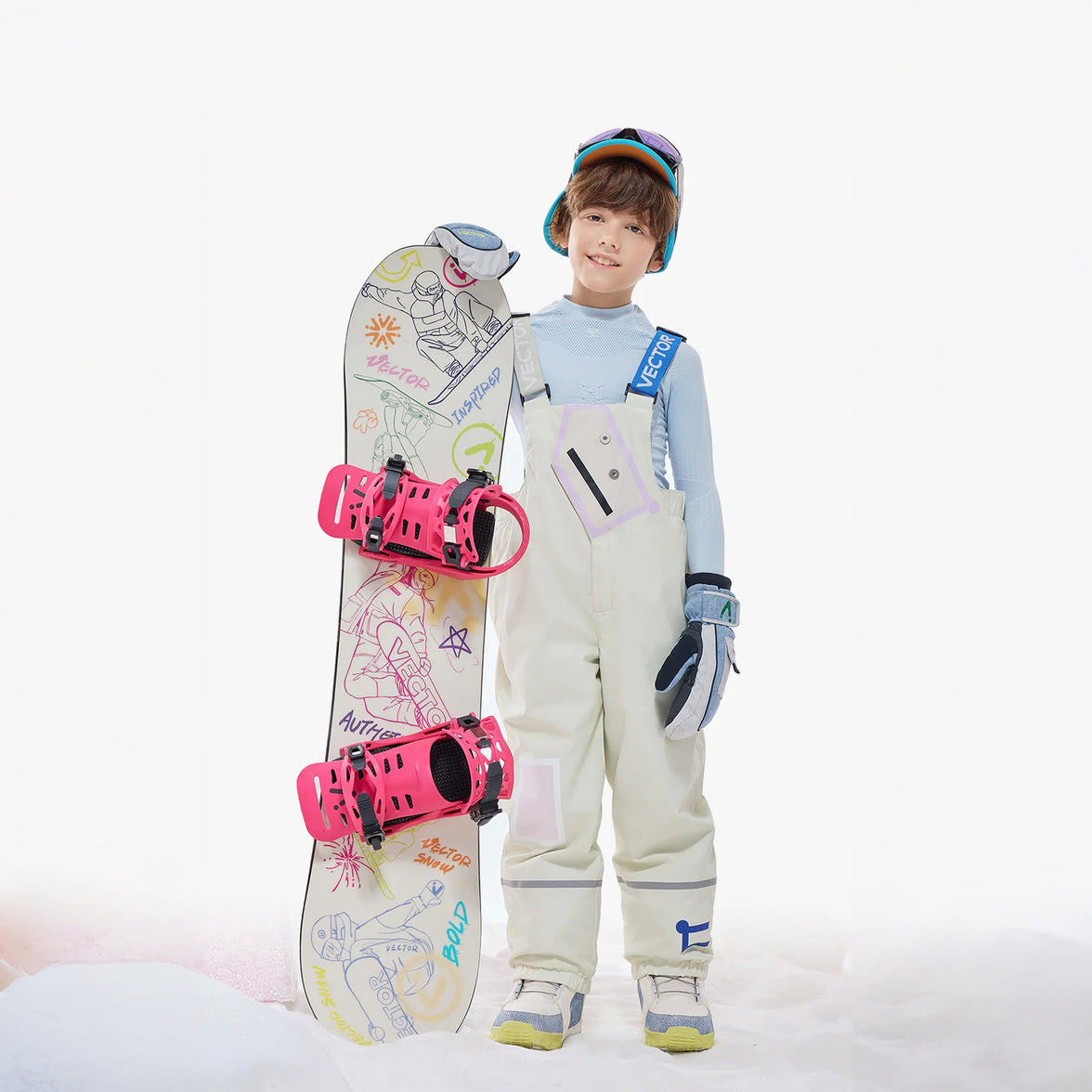 Vector Sand White Kids' Snowpark Slash 2L Bib Pants