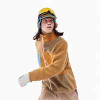 Vector Brown Patch Darn Fleece Jacket - Unisex