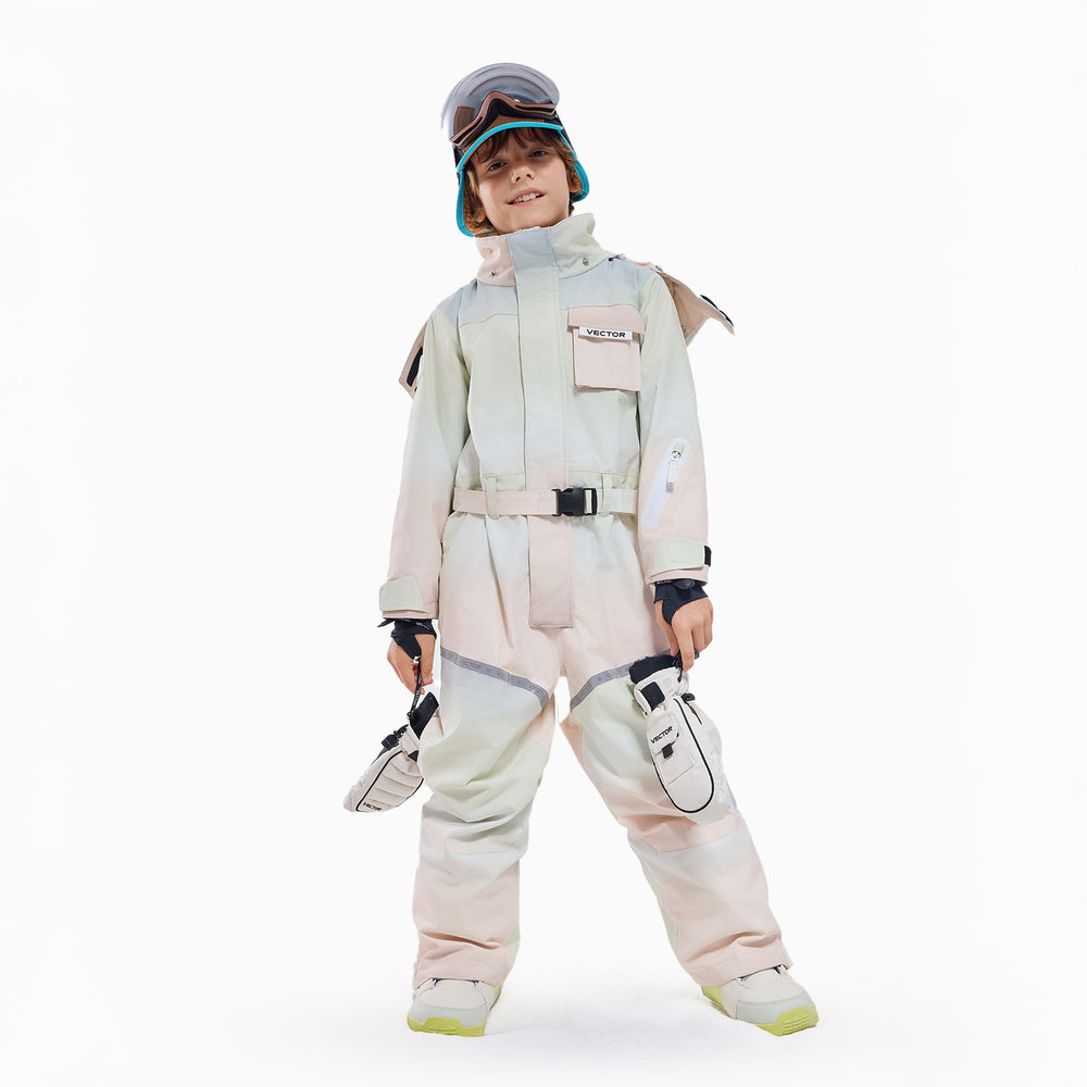 Vector Misty Brown Kids' Nebula Spliced Jumpsuit
