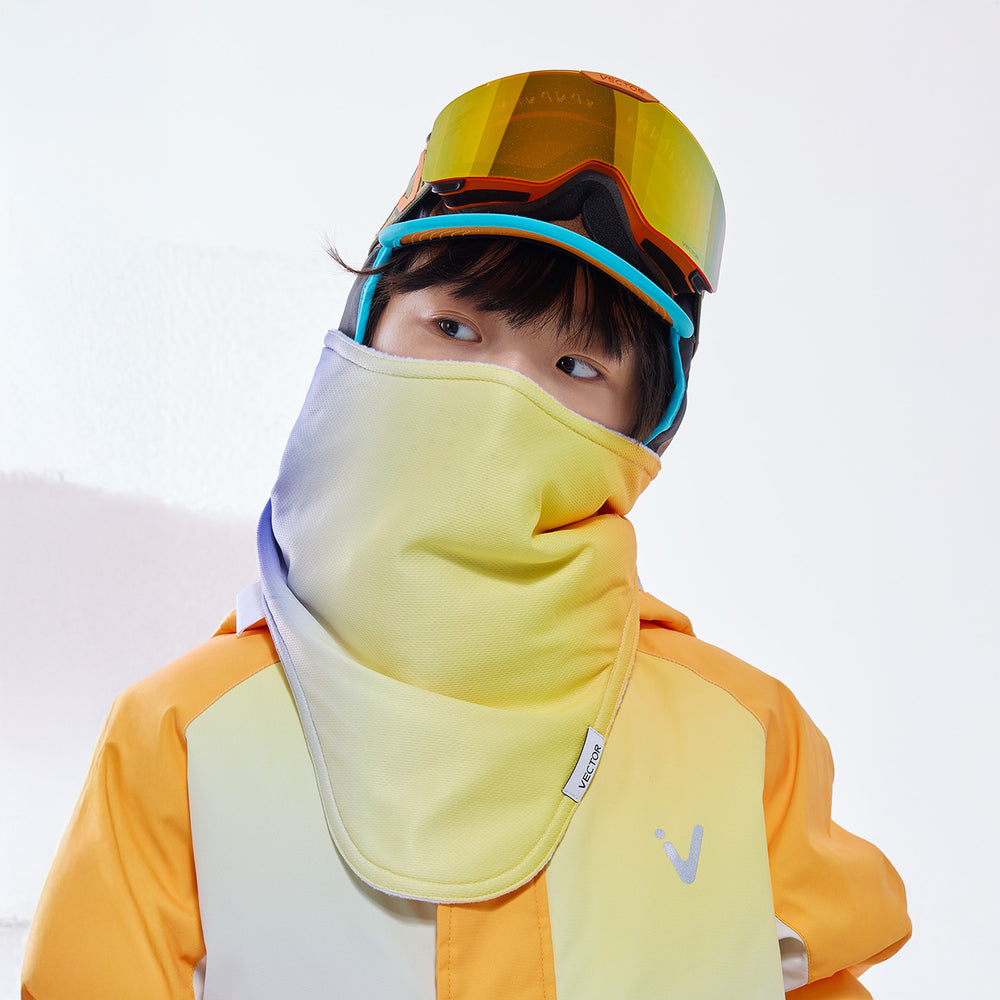 Vector Snowy Night With Orange Glow Kids' Trifit Face Mask