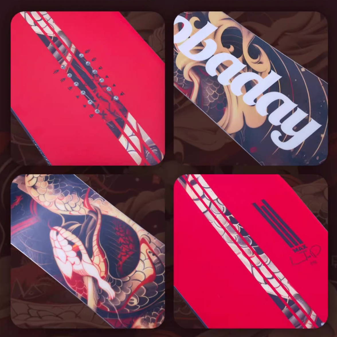 Nobaday Max Red Serpent Camber Snowboard