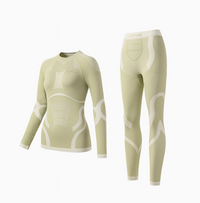 Surpine Women Light Green Merino Wool Base Layer Top