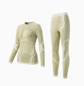 Surpine Women Light Green Merino Wool Base Layer Top