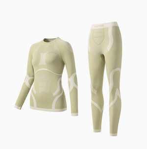 Surpine Women Light Green Merino Wool Base Layer Top