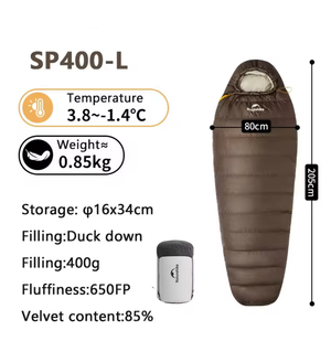 Naturehike Snowbird Mummy Down Sleeping Bag SP400