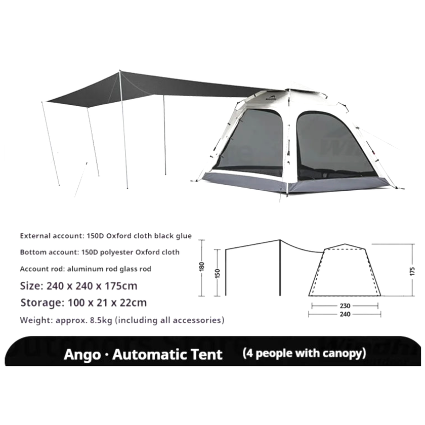 Naturehike Ango 4 Automatic Tent  (With Canopy)