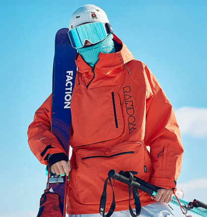 RandomPow 套头连帽男女款雪地夹克 黄色