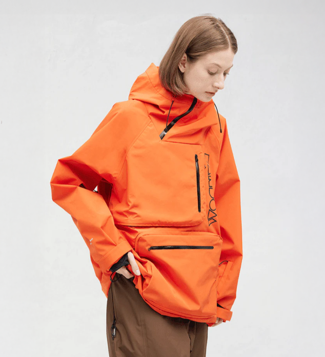 RandomPow 套头连帽男女款雪地夹克 黄色