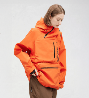 RandomPow 套头连帽男女款雪地夹克 黄色