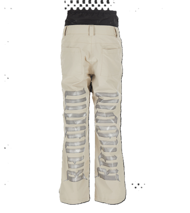 Randompow Signature Reflective Print Regular Fit Snow Pants Black - Unisex