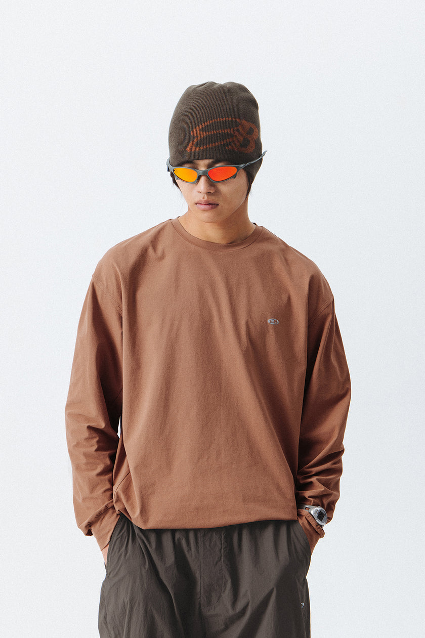 Blue Drawstring Training Unisex Long Sleeve T-shirt