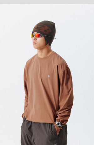 Blue Drawstring Training Unisex Long Sleeve T-shirt