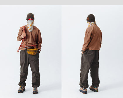 Blue Drawstring Training Unisex Long Sleeve T-shirt