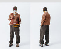 Blue Drawstring Training Unisex Long Sleeve T-shirt