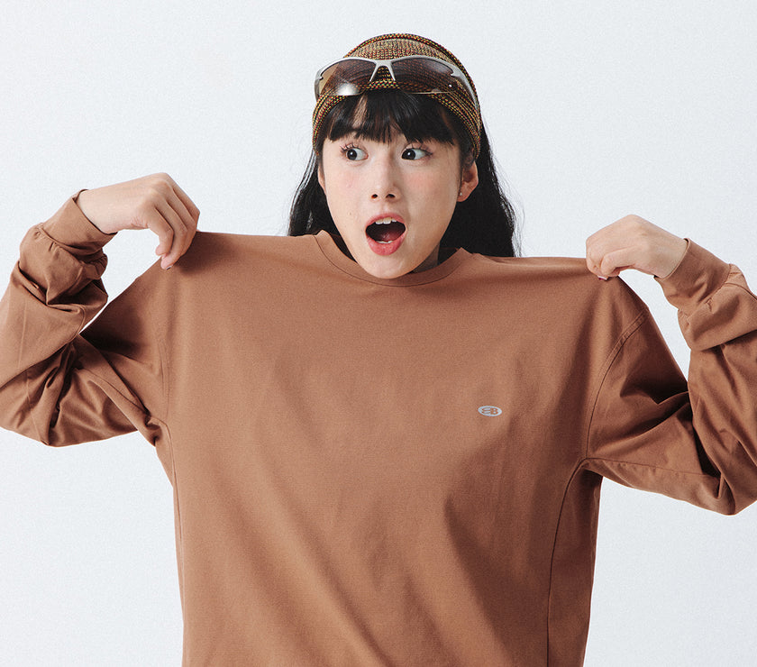 Blue Drawstring Training Unisex Long Sleeve T-shirt