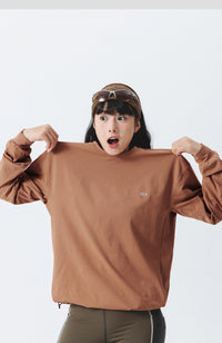 Blue Drawstring Training Unisex Long Sleeve T-shirt