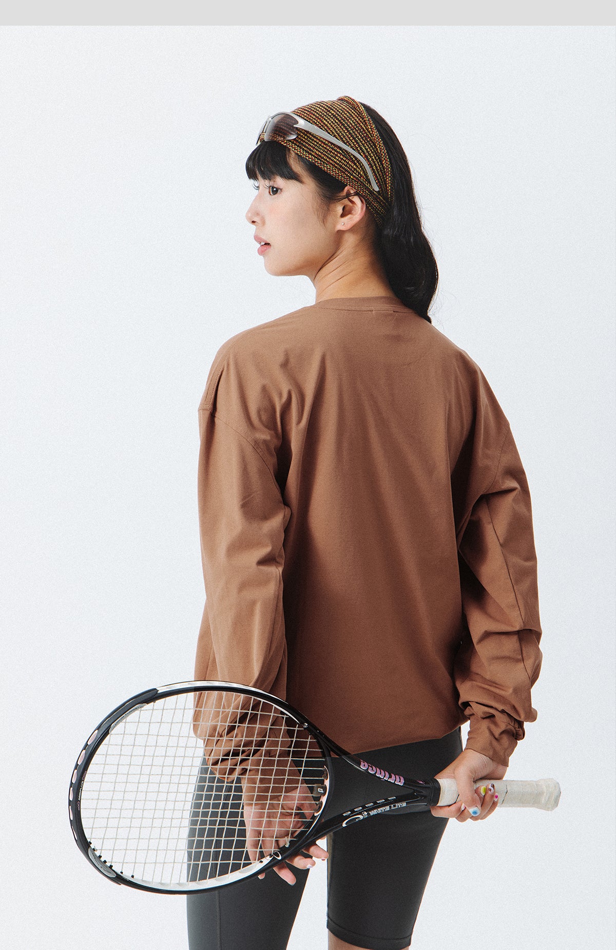 Blue Drawstring Training Unisex Long Sleeve T-shirt