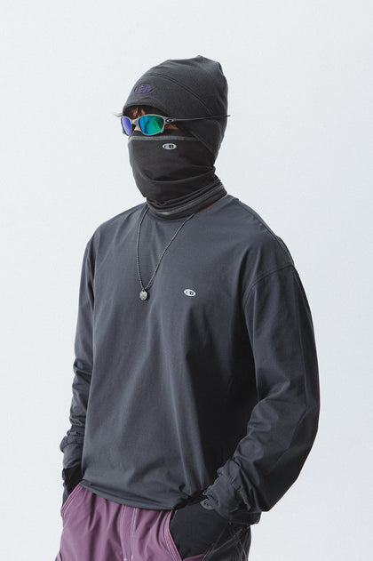 Blue Drawstring Training Unisex Long Sleeve T-shirt