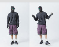 Blue Drawstring Training Unisex Long Sleeve T-shirt