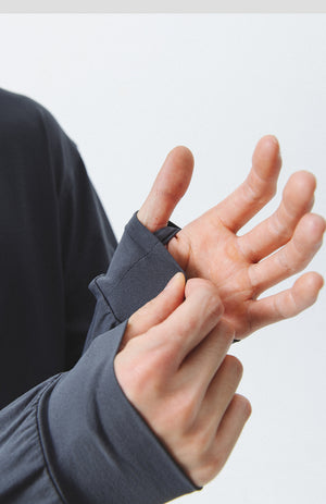 Blue Drawstring Training Unisex Long Sleeve T-shirt