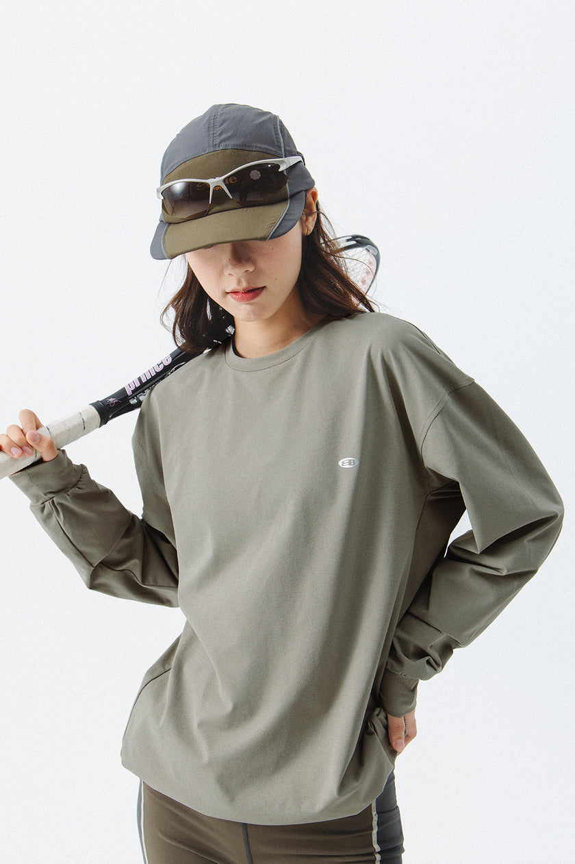 Blue Drawstring Training Unisex Long Sleeve T-shirt