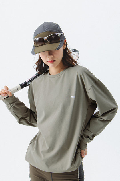 Blue Drawstring Training Unisex Long Sleeve T-shirt