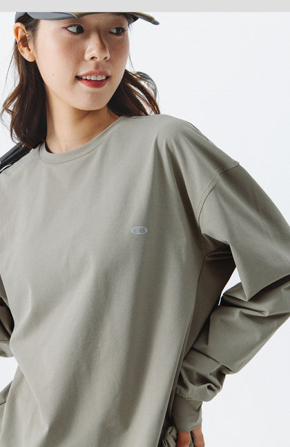 Blue Drawstring Training Unisex Long Sleeve T-shirt