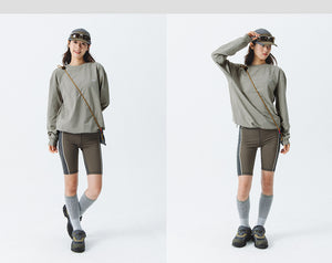 Blue Drawstring Training Unisex Long Sleeve T-shirt