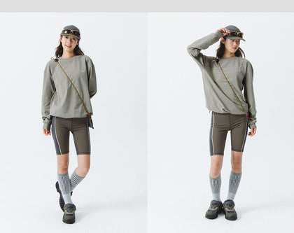 Blue Drawstring Training Unisex Long Sleeve T-shirt